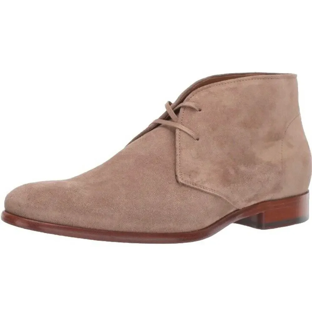 Vince Alberto Suede Chukka Boot Beige Lace Up Men's US 9.5 EU 43 Made in Italy